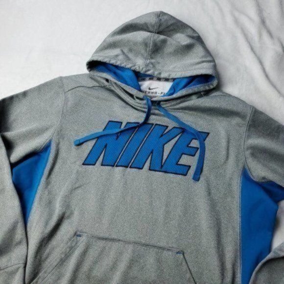 Nike Therma Fit Hoodie Mens Size M Medium Gray - Picture 4 of 10